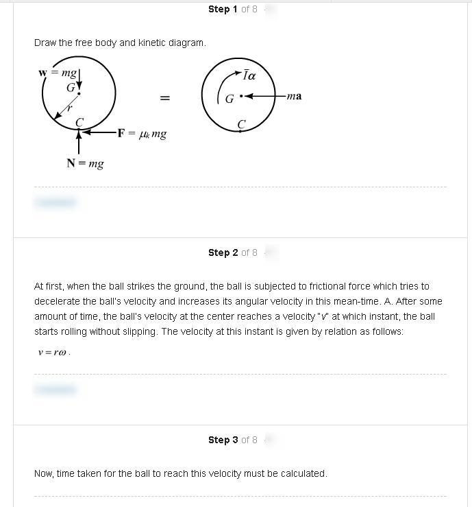 Problem 16.71 A bowler projects an 8-in.-diameter ball weighing 12 lb along an alley-example-1