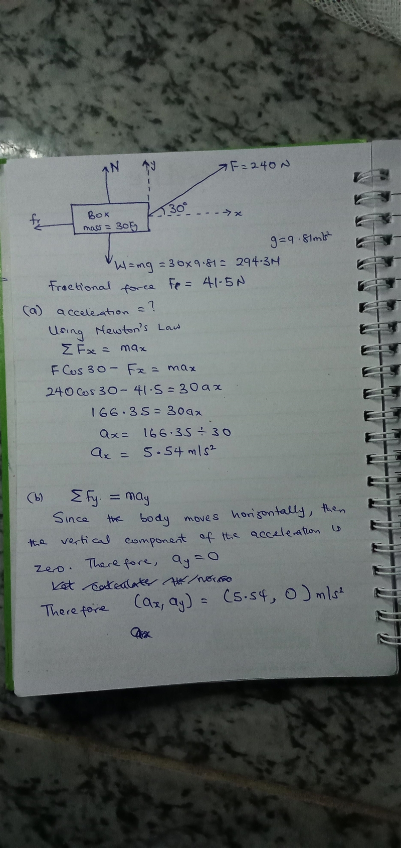 You want to move a heavy box with mass 30.0 across a carpeted floor. You pull hard-example-1