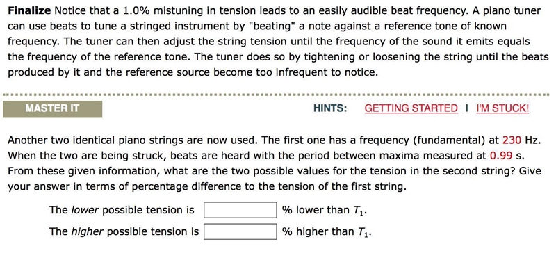 The Mistuned Piano Strings Two identical piano strings of length 0.800 m are each-example-1