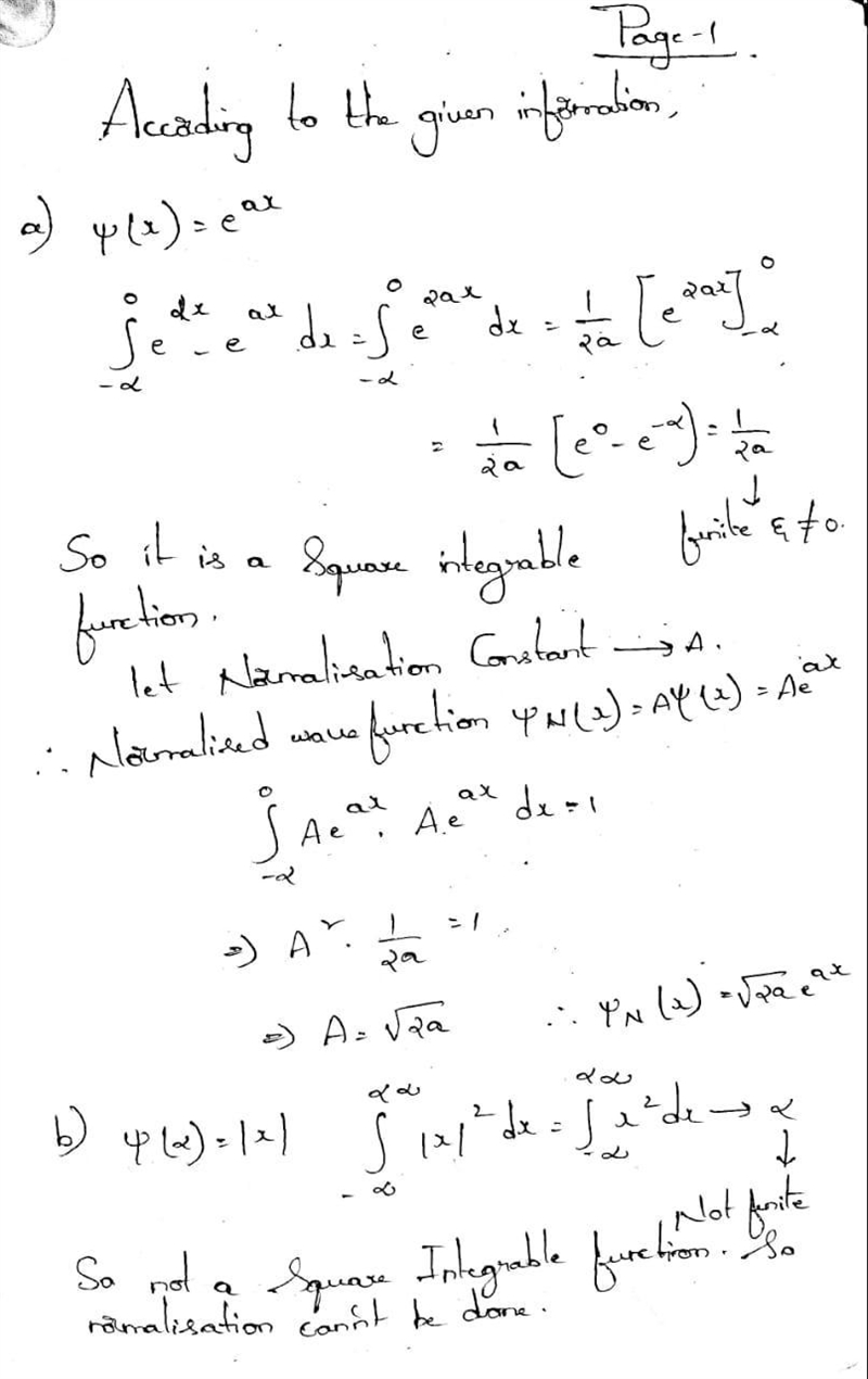 g Which of the following wavefunctions are: a) square-integrable on the interval provided-example-1