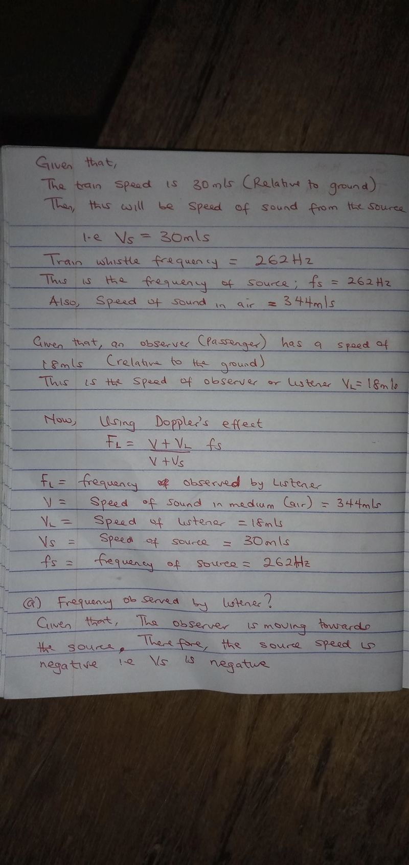 A train is traveling at 30.0 m/s relative to the ground in still air. The frequency-example-2