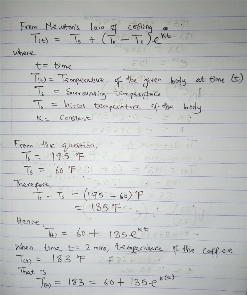 (1 point) Newton's law of cooling states that the temperature of an object changes-example-1