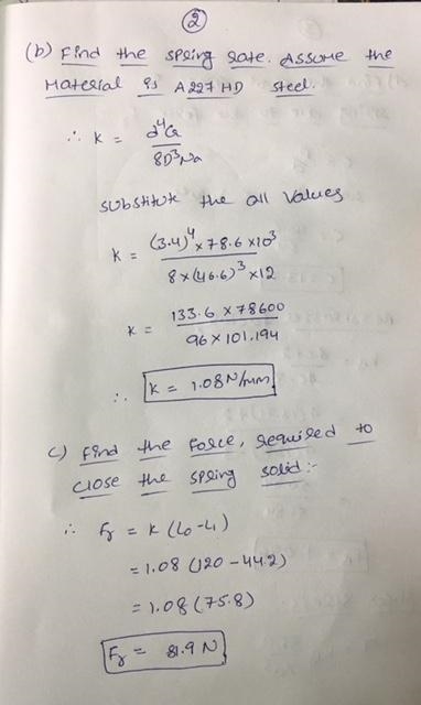 Consider the steel spring in the illustration. (a) Find the pitch, solid height, and-example-2