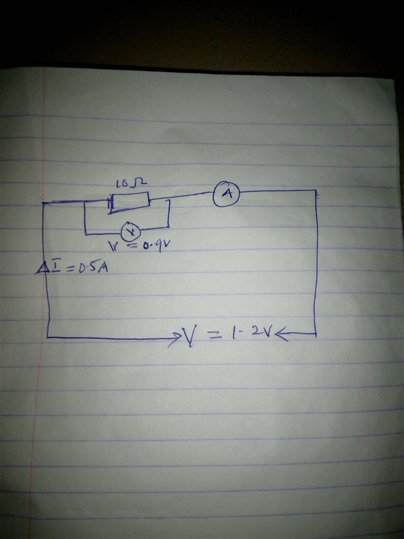 4) You have a 10 ohm resistor connected in series with an ammeter. The voltage applied-example-1