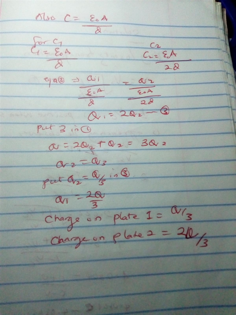 Two parallel metal plates, each of area A, are separatedby a distance 3d. Both are-example-1