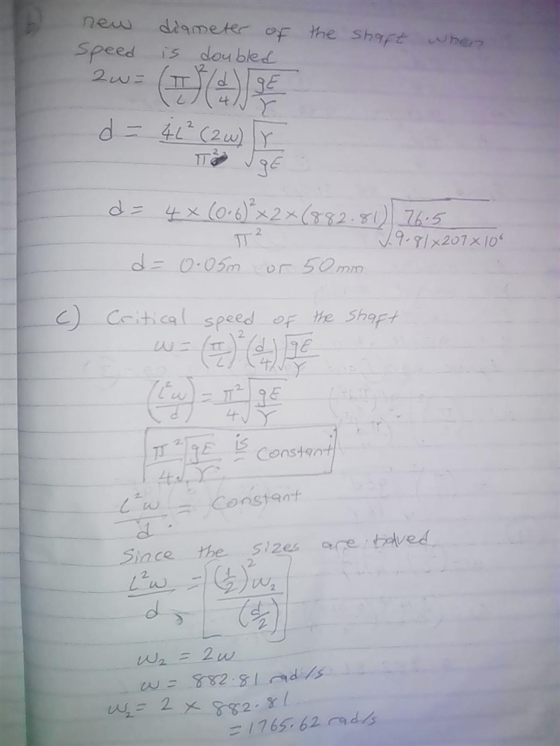 A 25-mm-diameter uniform steel shaft is 600 mm long between bearings. (7-33) (9 Pts-example-2