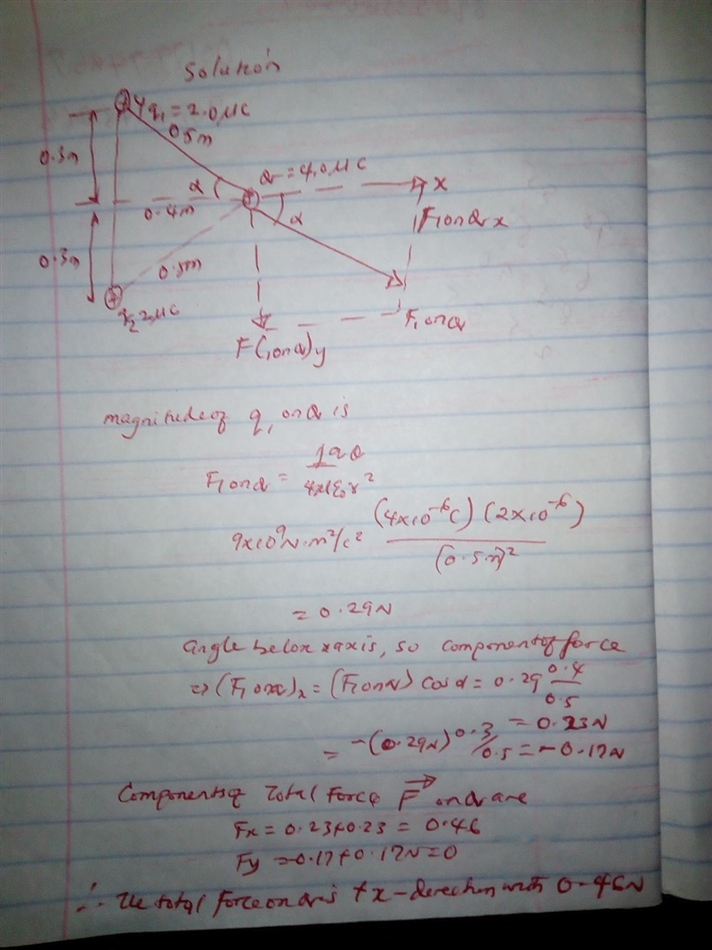 Two positive charges are located at x = 0, y = 0.3m and x = 0, y = -.3m respectively-example-1