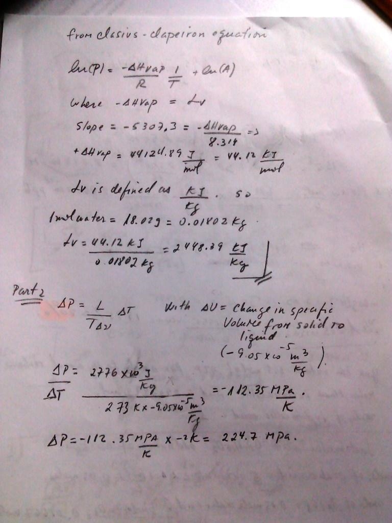 Deduce a value for the latent heat of evaporation Lv of water. State clearly any simplifying-example-2