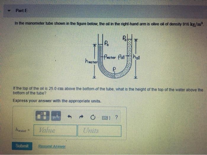 If the top of the oil is 25.0 cm above the bottom of the tube, what is the height-example-1