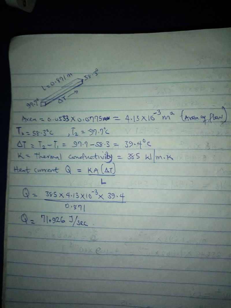 A copper rod is 0.871 m long with a rectangular cross section of dimensions 0.0533 m-example-1