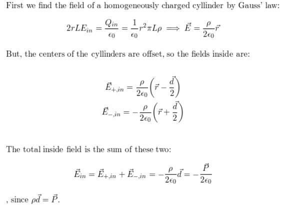 A very long cylinder, of radius a, carries a uniform polarization P perpendicular-example-3