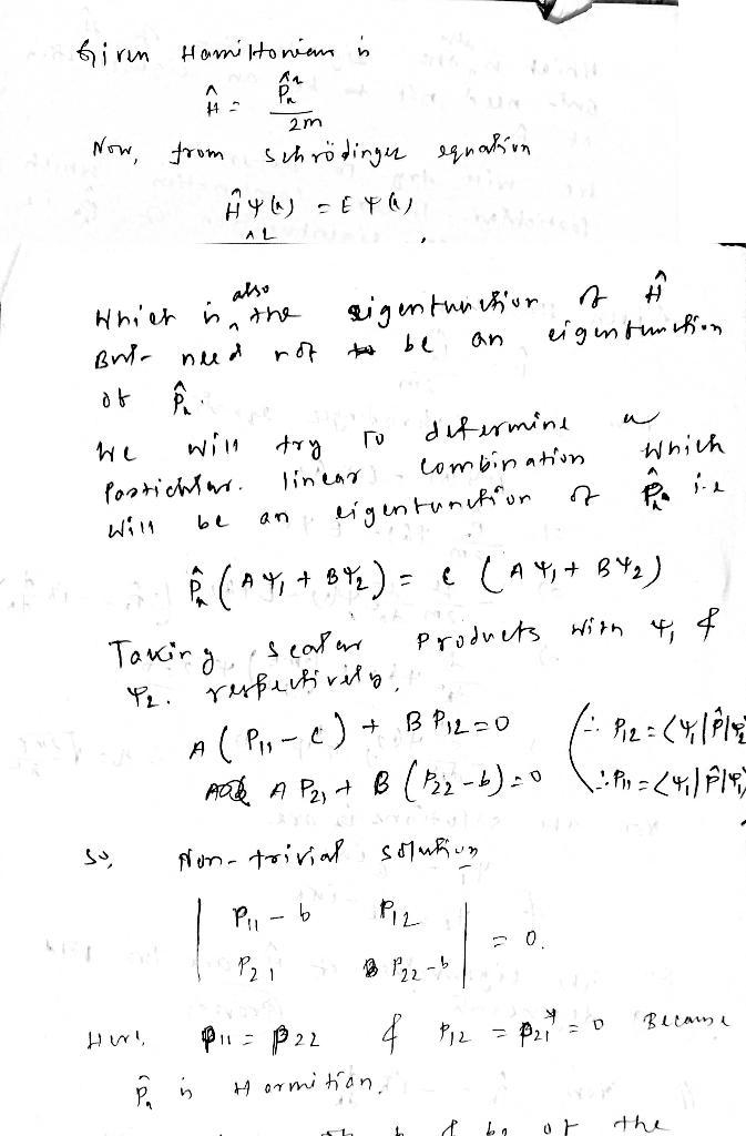 Consider a free particle of mass m moving inone dimension so that its Hamiltonian-example-1