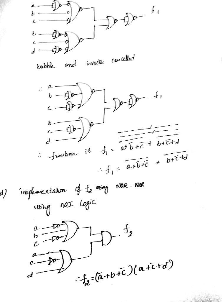 Consider the two level (AND-OR) function f1(A, B, C, D) = AC0D + AB0D0 and two level-example-1