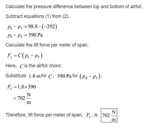 If the mean velocity adjacent to the top of a wing of 1.8 m chord is 40 m/s and that-example-3