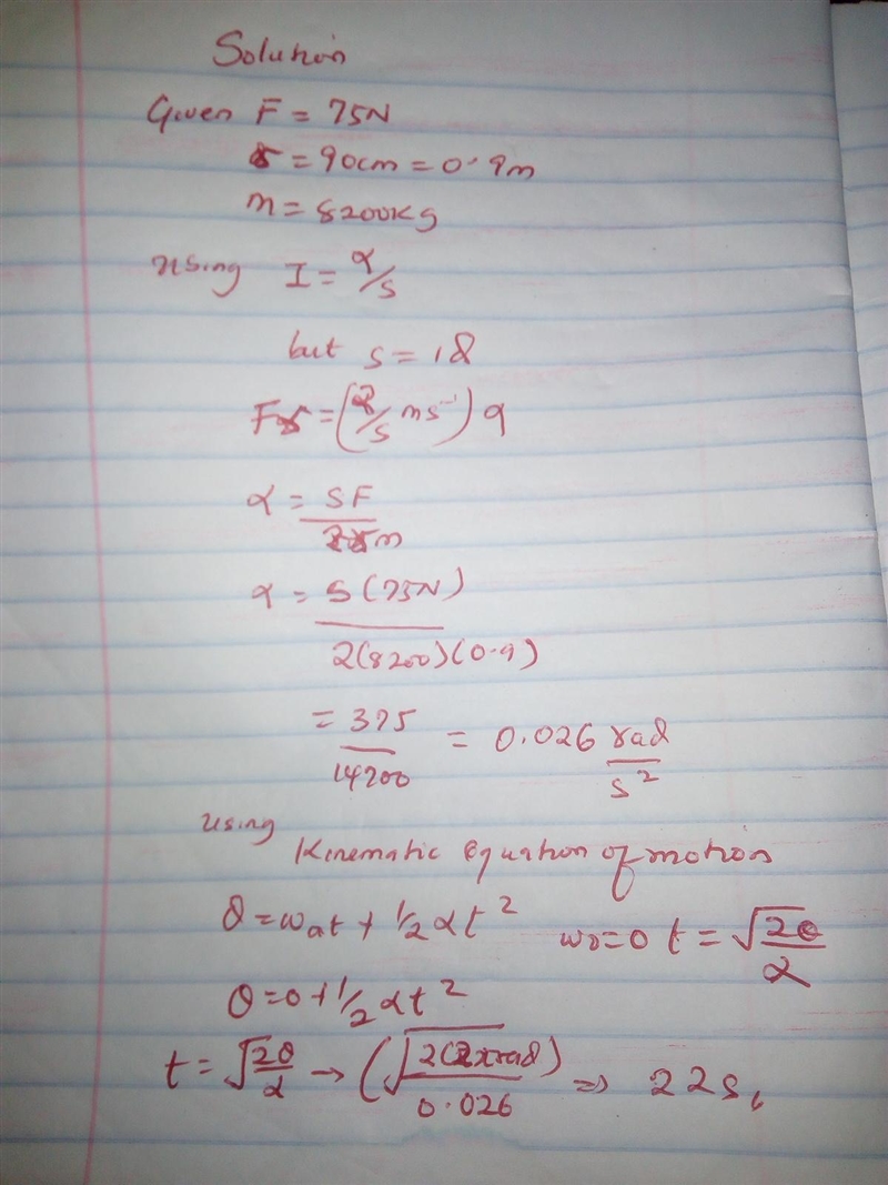 A sphere has a mass of 8200 kg and a radius of 90 cm and floats with nearly zero friction-example-1