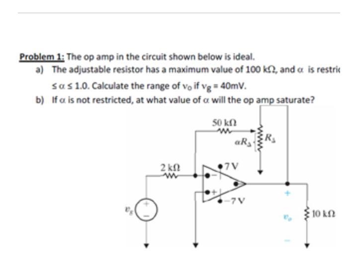 The op amp in this circuit is ideal. R3 has a maximum value of 100 kΩ and σ is restricted-example-1