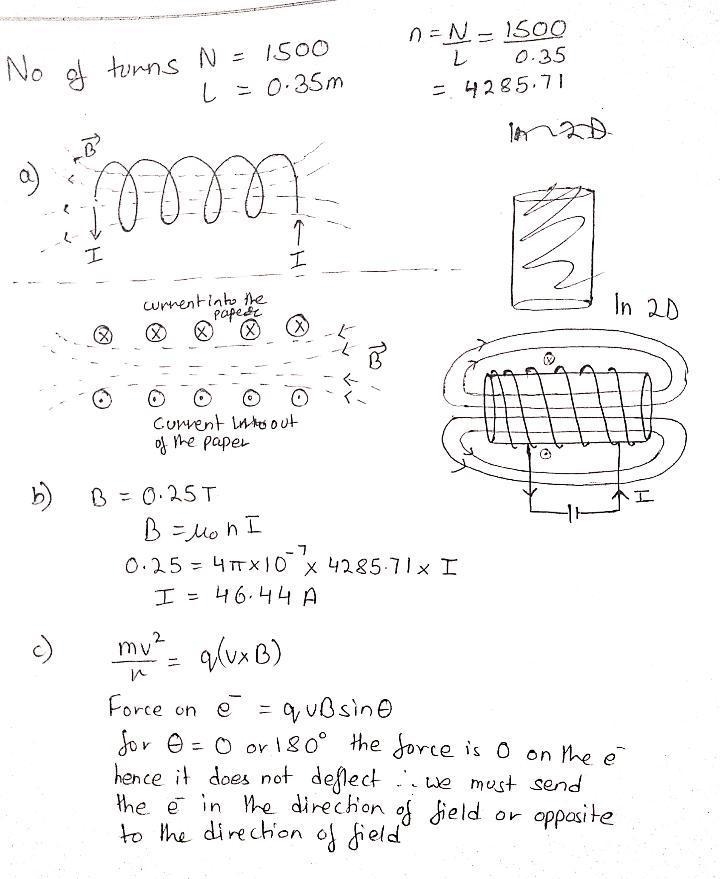 Consider a solenoid, with 1500 turn, a length of 0.35 meters, carrying a current I-example-1