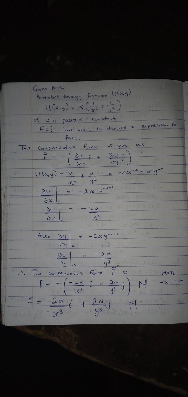 An object moving in the xy-plane is acted on by a conservative force described by-example-1