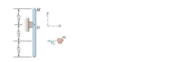 The wad of clay of mass m = 0.36 kg is initially moving with a horizontal velocity-example-1