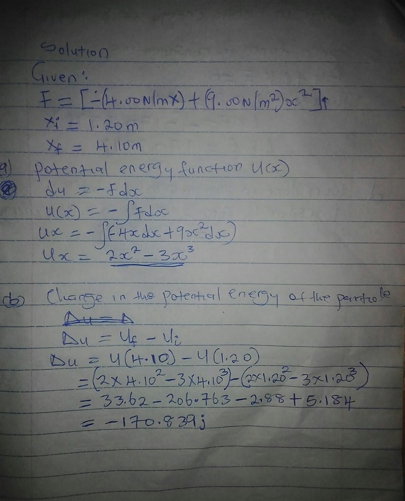 A particle is moving along the x axis under the influence of a conservative force-example-1