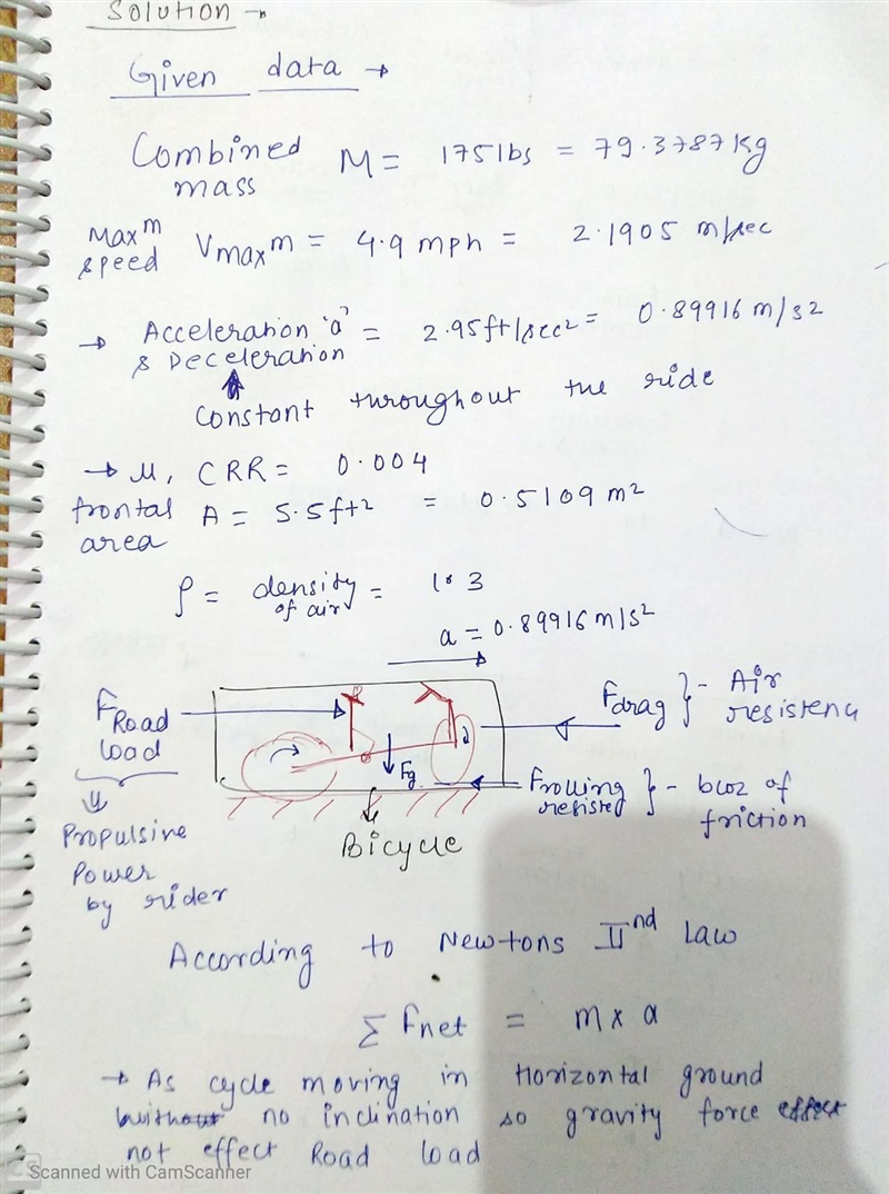 Calculate the energy and power required for a student to bike their way to college-example-1