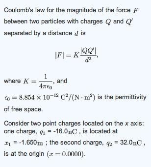 What is (Fnet3)x, the x-component of the net force exerted by these two charges on-example-1