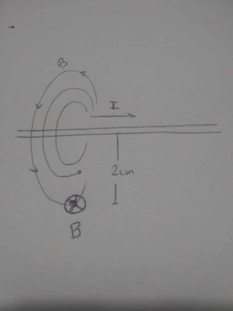 4. There is a horizontal wire with conventional current of 850 A moving to the right-example-1