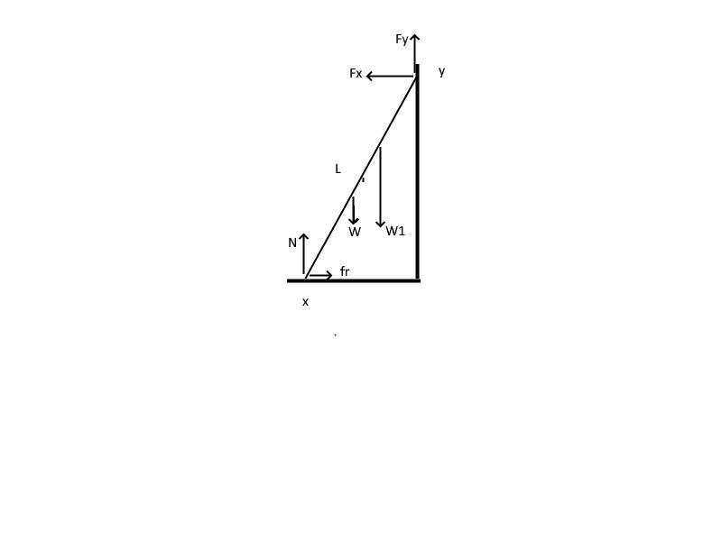 To get up on the roof, a person (mass 85 kg) places a 6.82 m aluminum ladder (mass-example-1