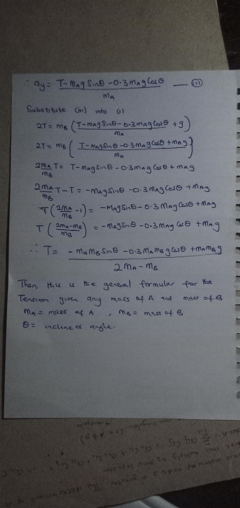 Blocks A and B are held at rest. After releasing block A, it starts to slide up the-example-1