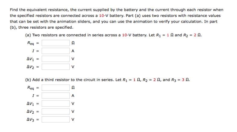 Find the equivalent resistance, current, and voltage across each resistor when the-example-1