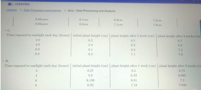 A student is investigating the relationship between sunlight and plant growth for-example-1