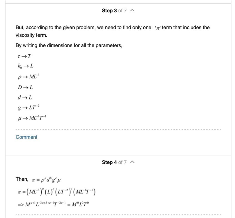 You are asked to find a set of dimensionless parameters to organize data from a laboratory-example-1