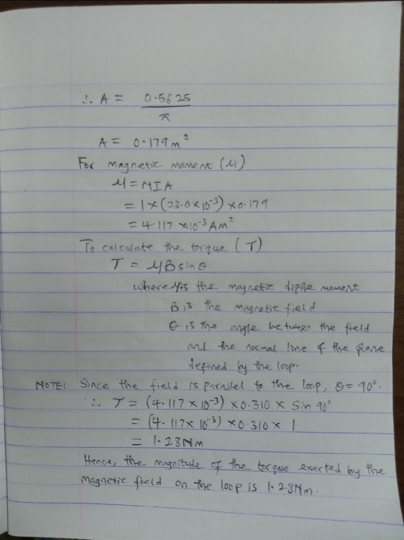 A current of 23.0 mA is maintained in a single circular loop with a circumference-example-2