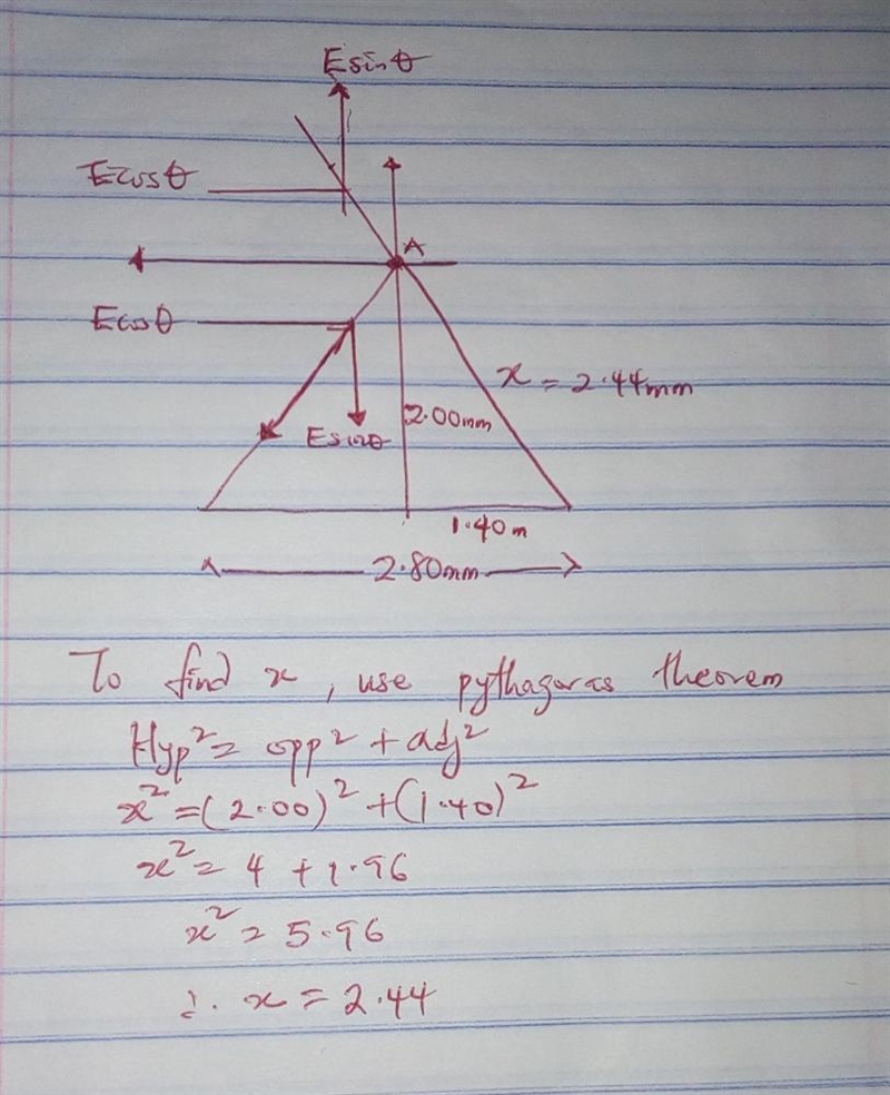 the positive particle has a charge of 31.7 mC and the particles are 2.80 mm apart-example-1