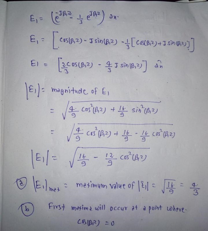 A uniform plane wave traveling in air is incident upon a flat, lossless, and infinite-example-2