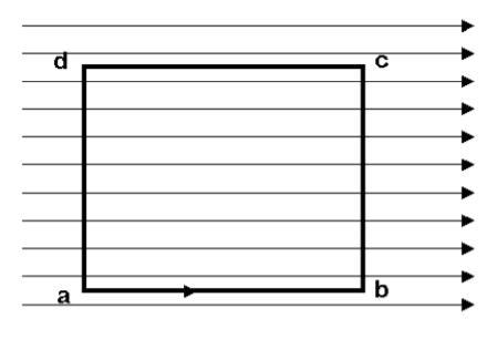 A counterclockwise current flows in a rectangular loop of wire in a uniform magnetic-example-1