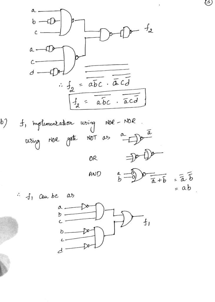 Consider the two level (AND-OR) function f1(A, B, C, D) = AC0D + AB0D0 and two level-example-5