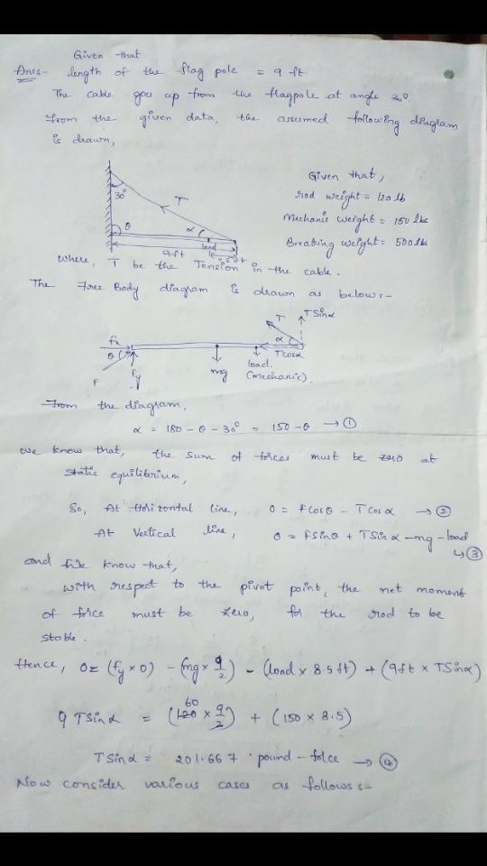 Context Rich Problem, Show your work and reasoning. Torque: The automatic flag raisirg-example-1