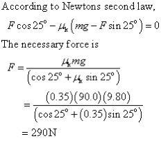 A 90.0kg box is dragged on a level floor with constant speed by pulling on a rope-example-1