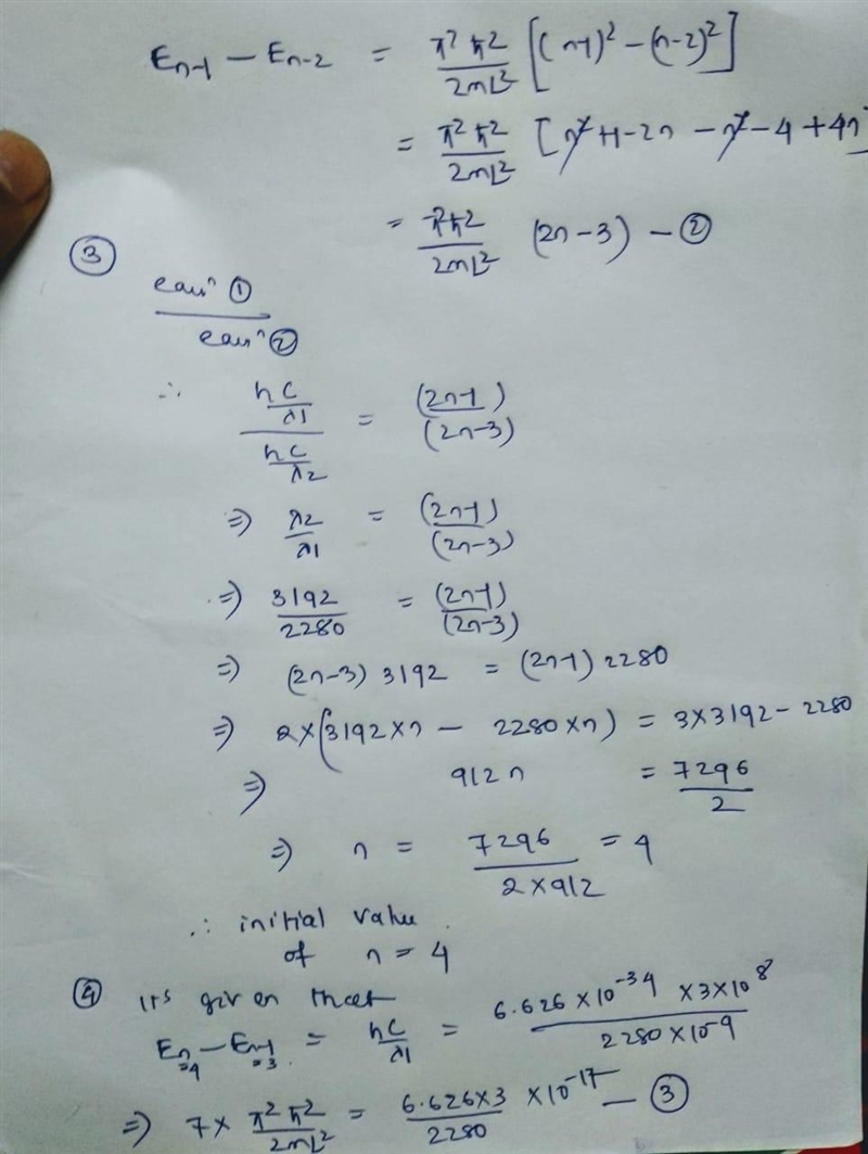 An electron is trapped in a square well of unknown width, L. It starts in unknown-example-2