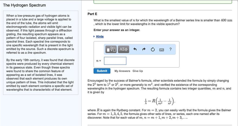 When a low-pressure gas of hydrogen atoms is placed in a tube and a large voltage-example-1