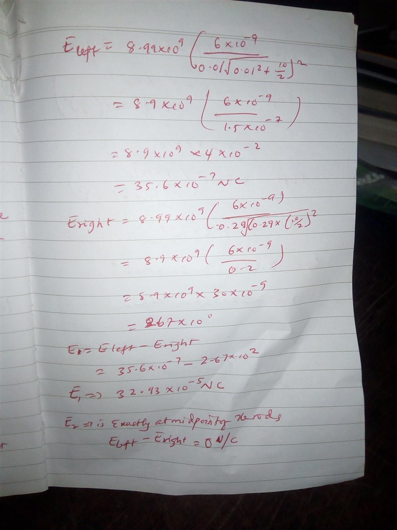 A 10-cm-long thin glass rod uniformly charged to 6.00 nC and a 10-cm-long thin plastic-example-1