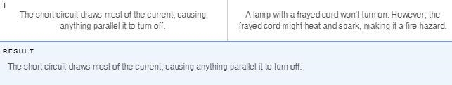 A short circuit is a circuit containing a path of very low resistance in parallel-example-1