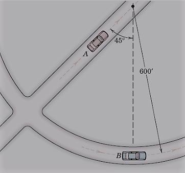 For the instant represented, car A has an acceleration in the direction of its motion-example-1