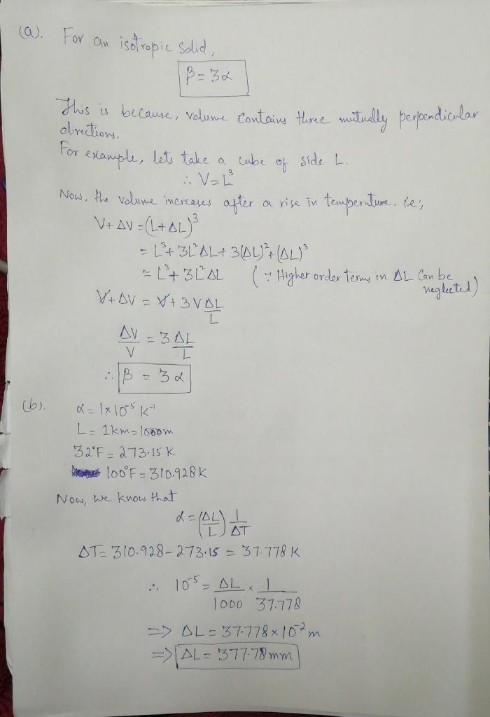 For a solid, the linear thermal expansion coefficient α measures the fractional increase-example-1