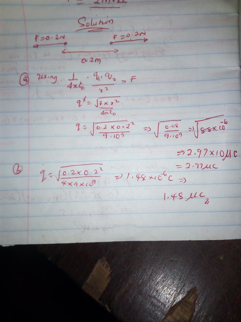 Two small plastic spheres are given positive electrical charges. When they are 20.0 cm-example-1