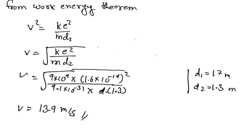 An electron and a positron are located 17 m away from each other and held fixed by-example-1