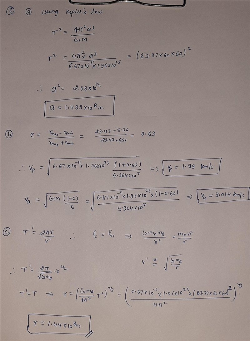 You are the pilot of a spaceship (9.1835 × 104 kg) and you enter into elliptical orbit-example-1