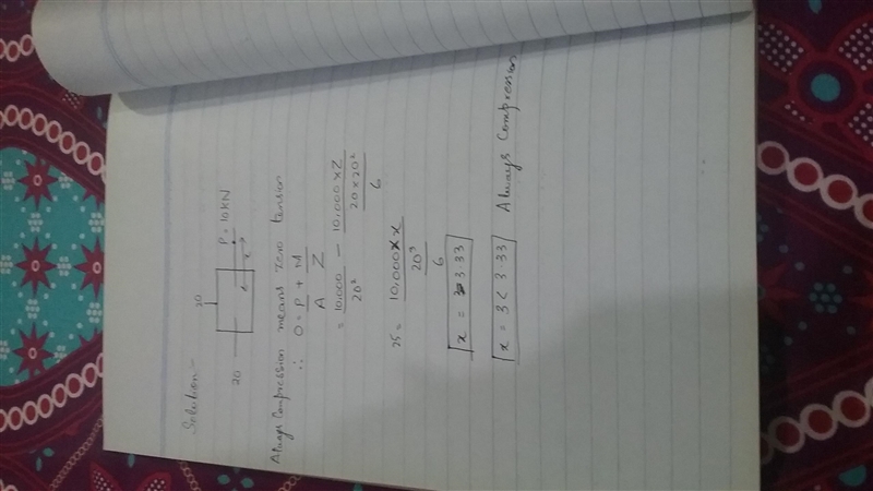 A 20 cm square concrete piling is loaded with a 10 kN force along one centerline and-example-1