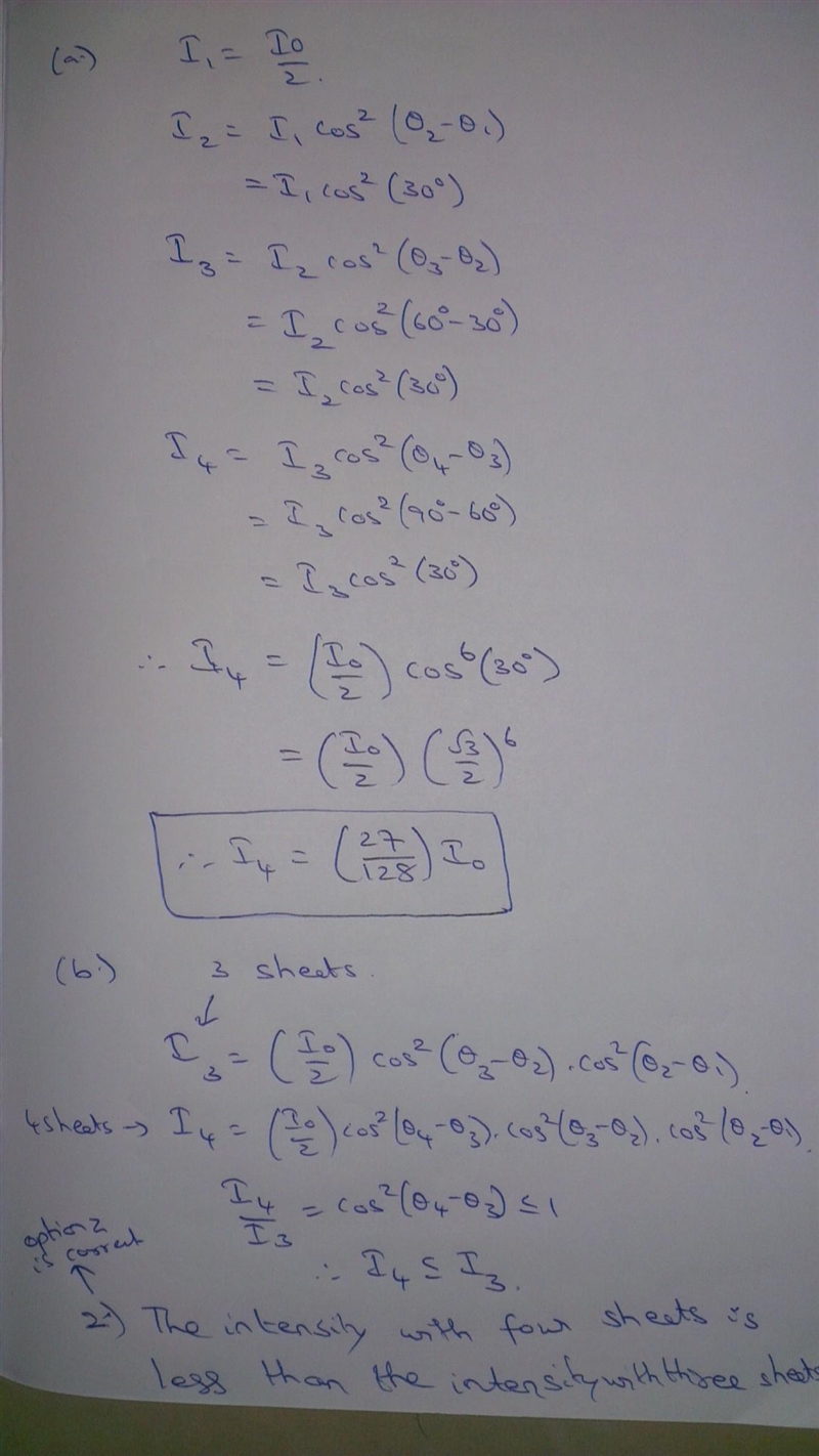 Two polarizing sheets have their transmission axes crossed so that no light gets through-example-1